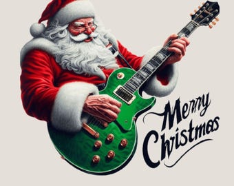 Funny Rock kerstman PNG: zwaar kerstshirtontwerp (digitale download)