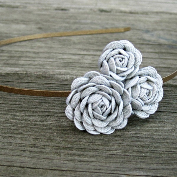 Light Sage  Green Rosette Headband  for Women