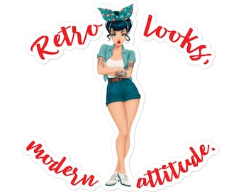 Retro Looks Modern Attitude Bubble-free Sticker in Red