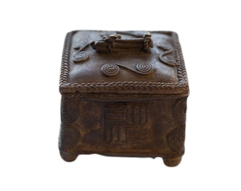 Vintage African Bronze Decorative Stick Bundle Box