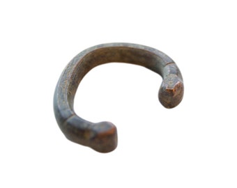 Antique African Dark Copper Alloy Snake Cuff Bracelet