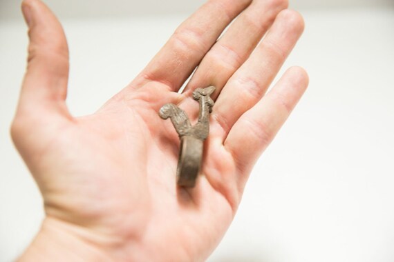 Vintage African Bronze Rooster Ring - image 3