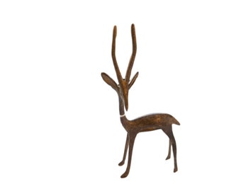 Vintage African Bronze Alloy Left Facing Gazelle