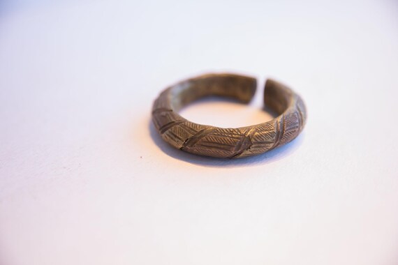 Vintage African Bronze Alloy Cuff Bracelet - image 2