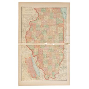 Cram's 1907 Karte von Illinois