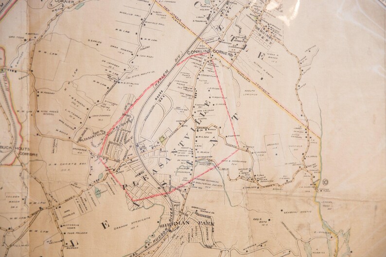 Vintage Map of Pleasantville New York Etsy