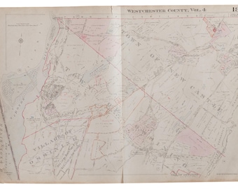 DISCOUNTED Vintage 1930s Hopkins Map of New Castle And Ossining NY