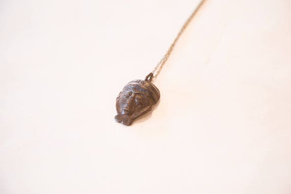 African Head Pendant Necklace - Etsy