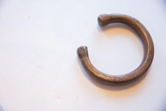 Antique African Bronze Snake Cuff Bracelet - image 5