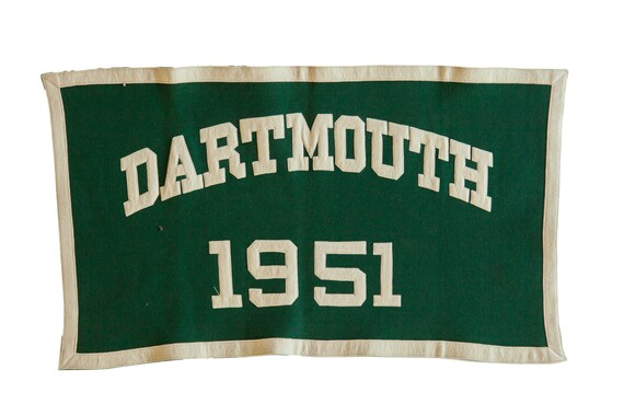 Vintage Dartmouth 1951 Felt Banner Etsy