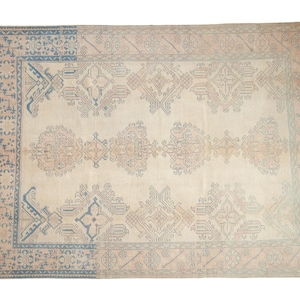 6.5x9 Vintage Distressed Oushak Carpet