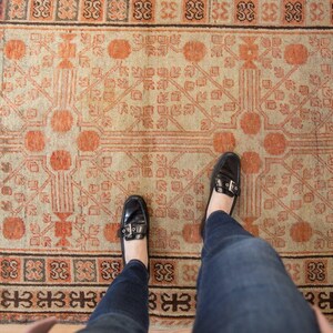 4x6.5 Vintage Distressed Samarkand Rug