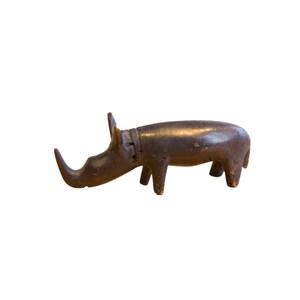 Vintage African Rhino with Dark Patina