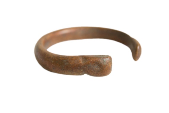 Heavy Vintage Copper Snake Cuff-0724-54