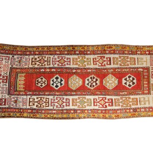 3.5x10 Antique Kazak Rug Runner
