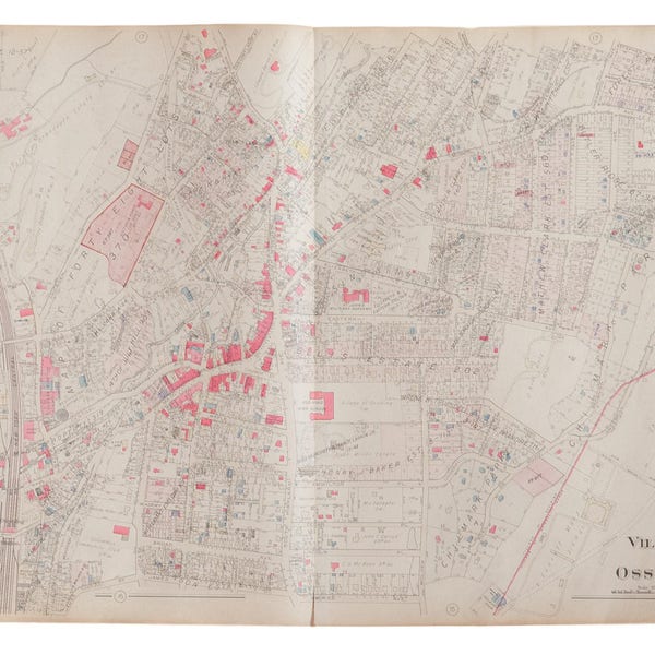 DISCOUNTED Vintage 1930s Hopkins Map of Village of Ossining