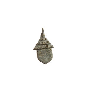 Vintage African Bronze Hut Brick Design Pendant