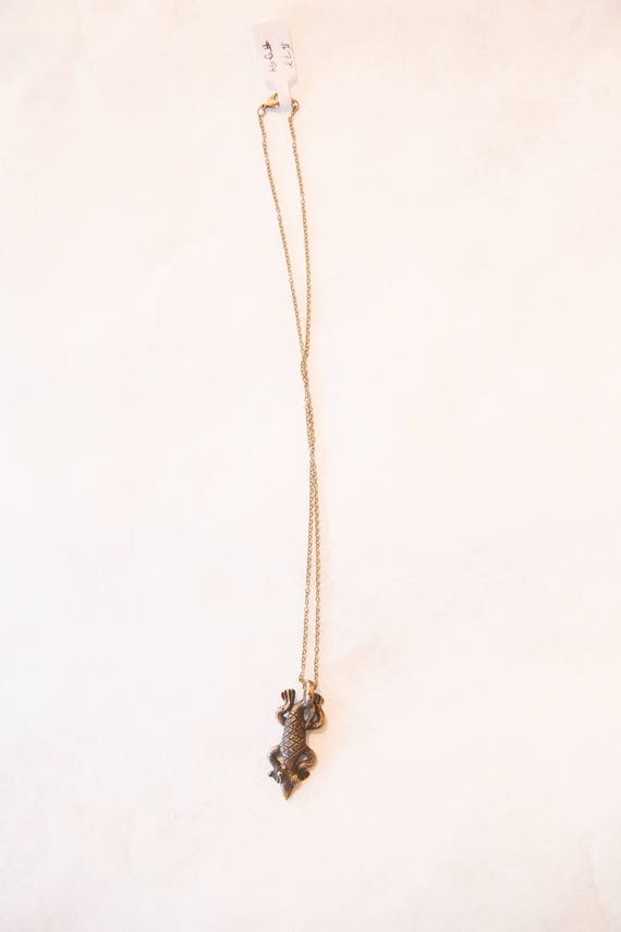 Vintage African Lizard Pendant Necklace - image 4