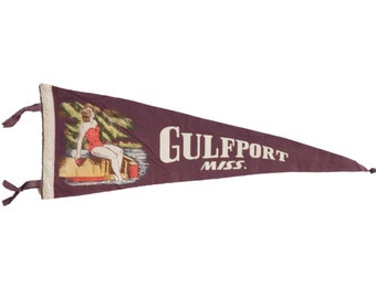 Vintage Gulfport Mississippi Felt Flag