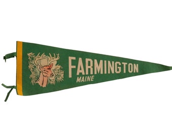 Vintage Farmington Maine Felt Flag