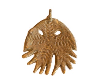 pendentif méduse en bronze africain vintage