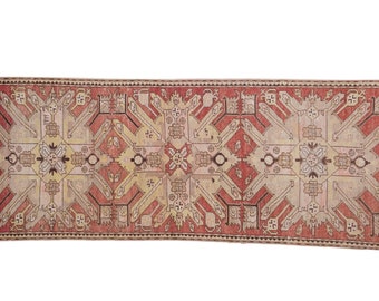 3.5x9 Antique Distressed Kazak Rug Runner