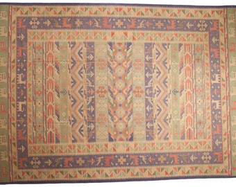 10x14 Vintage Stone Wash Dhurrie Carpet