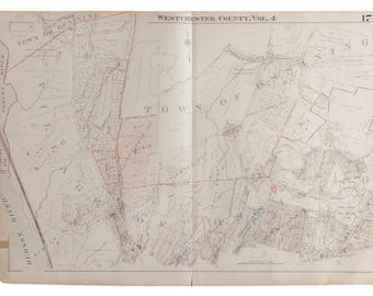 DISCOUNTED Vintage 1930s Hopkins Map of Village of Ossining