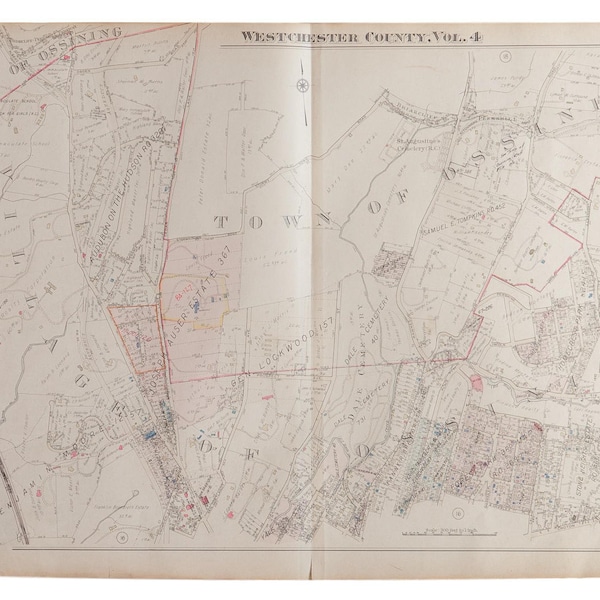 DISCOUNTED Vintage 1930s Hopkins Map of Village of Ossining