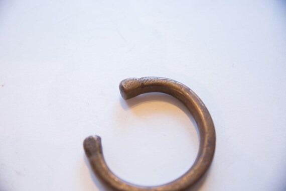 Antique African Bronze Snake Cuff Bracelet - image 6