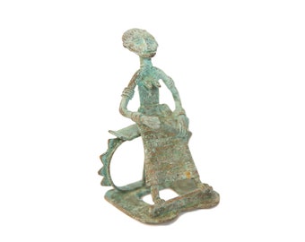 Vintage African Oxidized Copper Sitting Woman