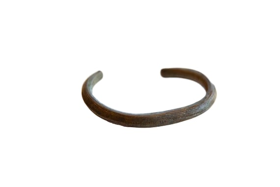 Antique African Bronze Striped Cuff Bracelet