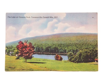 Vintage Catskills NY Postcard The Lake at Onteora Park Tannersville