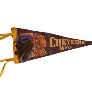 Vintage Cheyenne Wyoming Felt Flag