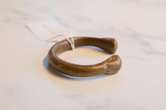 Antique African Bronze Snake Cuff Bracelet - image 2