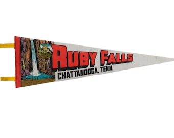Vintage Ruby Falls Chattanooga TN Felt Flag