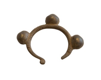 Vintage African Bronze Bell Cuff Bracelet