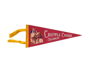 Vintage Cripple Creek Colorado Felt Flag