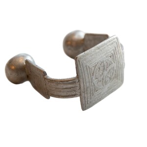 Antique African Large Aluminum Geometric Cuff Bracelet