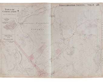 DISCOUNTED Vintage Hopkins Map of Town of Cortlandt NY