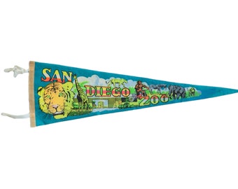 Vintage San Diego Zoo Felt Flag Pennant