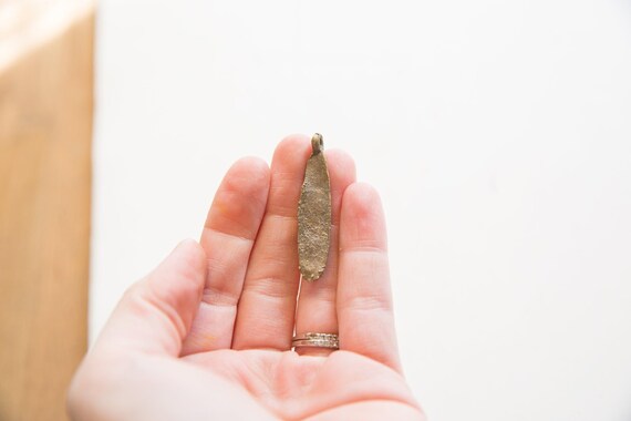 Vintage African Bronze Long Face Pendant - image 3