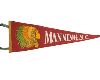 Vintage Manning South Carolina Felt Flag