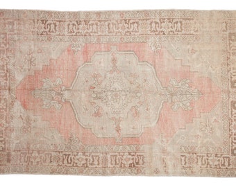 7.5x12 Vintage Distressed Oushak Carpet