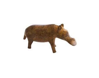 Vintage African Bronze Alloy Medium Hippo