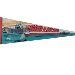 SOO Locks Michigan Felt Flag Pennant