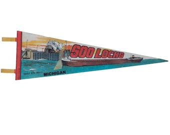 SOO Locks Michigan Felt Flag Pennant