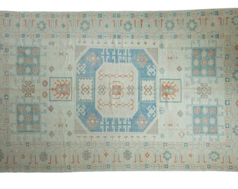 7x11.5 Vintage Distressed Oushak Carpet