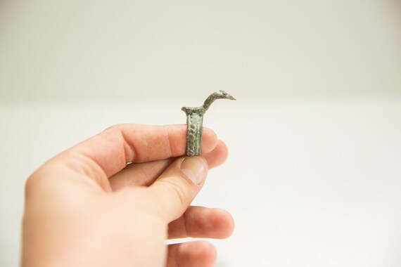 Vintage African Bronze Snake Ring - image 4