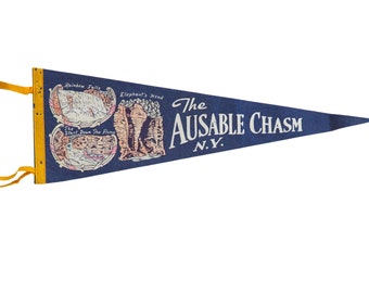 Vintage Ausable Chasm NY Felt Flag